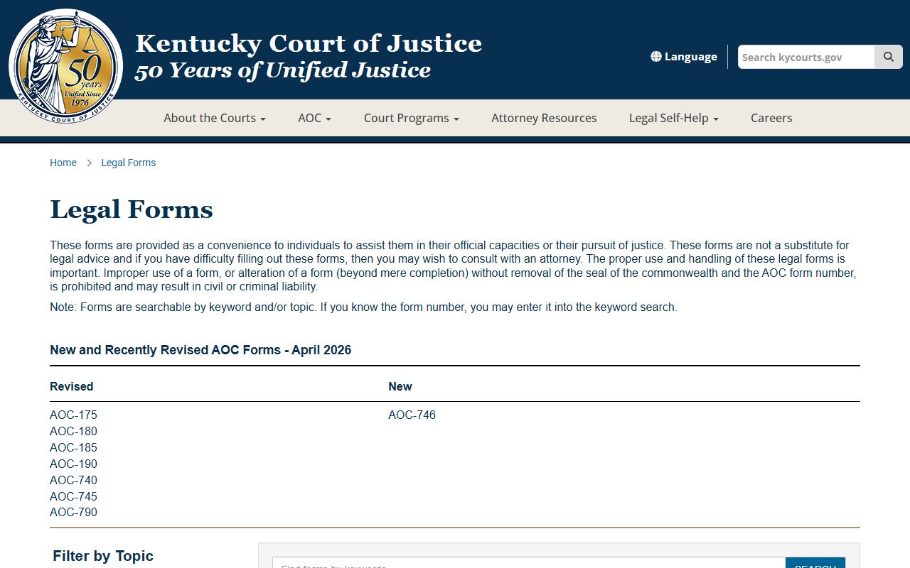 Bath County criminal court records KCOJ legal forms