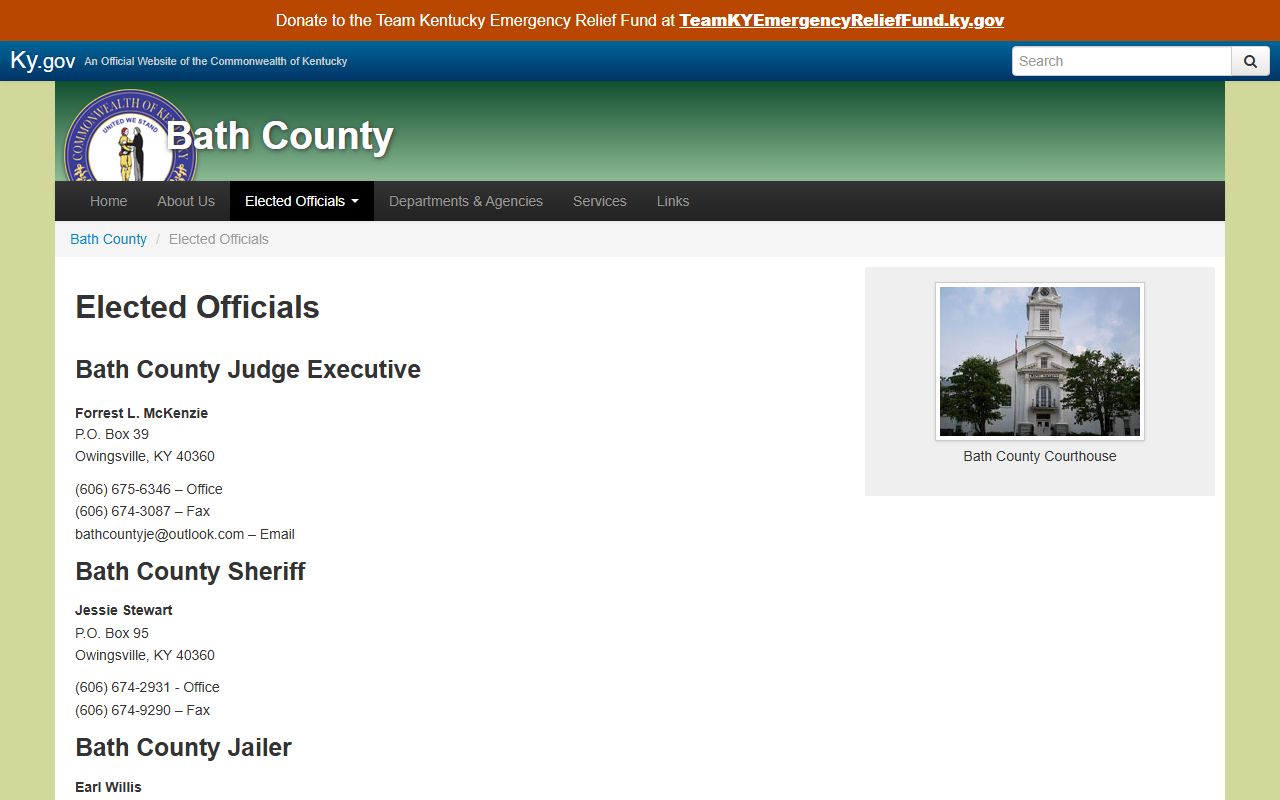 Bath County court records elected officials page