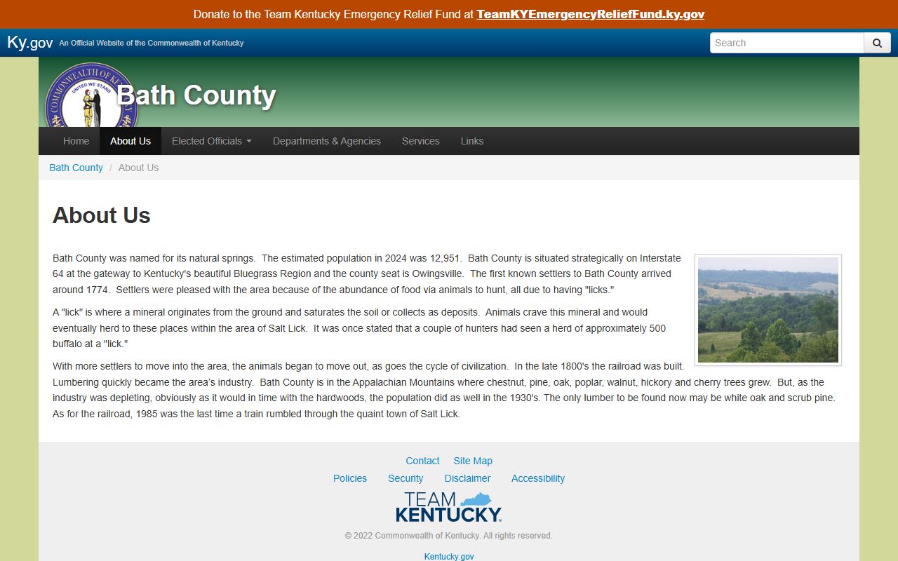 Bath County court records county history and local information