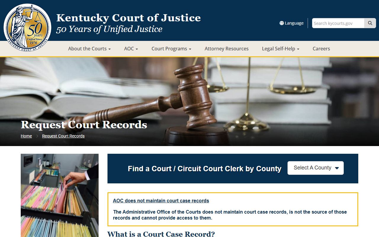 Bath County court records KCOJ request court records instructions